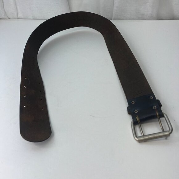Jamie Leather Belt Size 30 Two Prong Buckle Unisex Black Color USA Made Boho - Picture 7 of 11